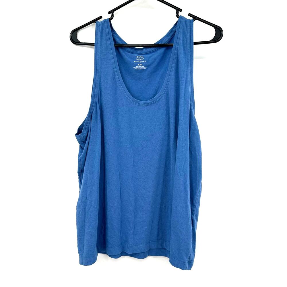 Banana Republic Size XL Tank Blue Sleeveless Scoop Neck Undershirt Layer Basics